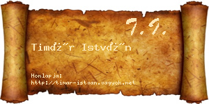Timár István névjegykártya